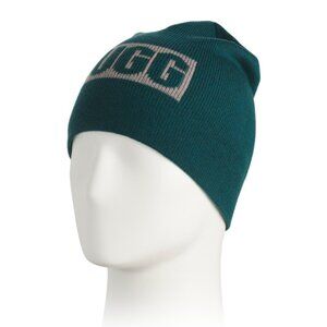NEW UGG Men's Plate Logo Beanie wool blend Pond FOR MEN 362tn